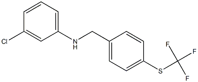 3-chloro-N-({4-[(trifluoromethyl)sulfanyl]phenyl}methyl)aniline 化学構造式