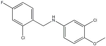 3-chloro-N-[(2-chloro-4-fluorophenyl)methyl]-4-methoxyaniline,,结构式