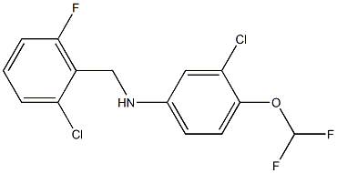 3-chloro-N-[(2-chloro-6-fluorophenyl)methyl]-4-(difluoromethoxy)aniline 化学構造式