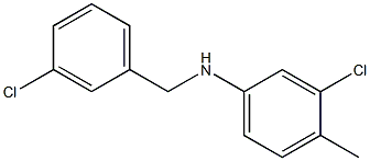 3-chloro-N-[(3-chlorophenyl)methyl]-4-methylaniline,,结构式