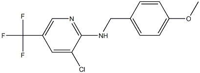 3-chloro-N-[(4-methoxyphenyl)methyl]-5-(trifluoromethyl)pyridin-2-amine,,结构式