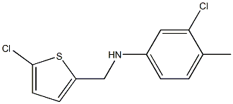 3-chloro-N-[(5-chlorothiophen-2-yl)methyl]-4-methylaniline 化学構造式