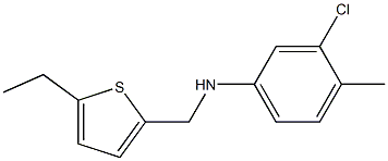 3-chloro-N-[(5-ethylthiophen-2-yl)methyl]-4-methylaniline,,结构式