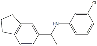 3-chloro-N-[1-(2,3-dihydro-1H-inden-5-yl)ethyl]aniline 化学構造式