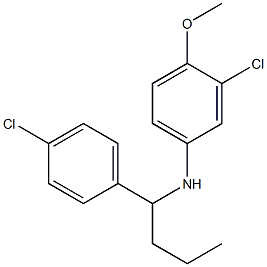 3-chloro-N-[1-(4-chlorophenyl)butyl]-4-methoxyaniline Structure