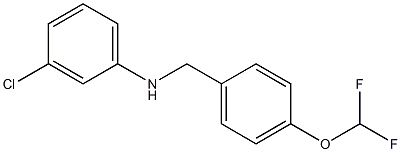 3-chloro-N-{[4-(difluoromethoxy)phenyl]methyl}aniline,,结构式