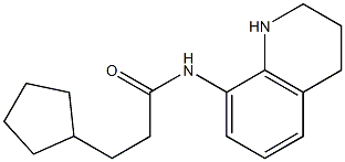 3-cyclopentyl-N-(1,2,3,4-tetrahydroquinolin-8-yl)propanamide 化学構造式