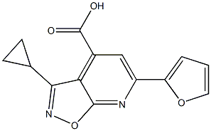 3-cyclopropyl-6-(2-furyl)isoxazolo[5,4-b]pyridine-4-carboxylic acid Structure