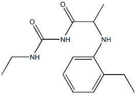 3-ethyl-1-{2-[(2-ethylphenyl)amino]propanoyl}urea,,结构式