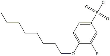 3-fluoro-4-(octyloxy)benzene-1-sulfonyl chloride 化学構造式