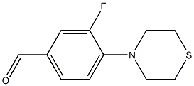 3-fluoro-4-(thiomorpholin-4-yl)benzaldehyde,,结构式