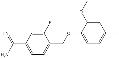 3-fluoro-4-[(2-methoxy-4-methylphenoxy)methyl]benzenecarboximidamide|