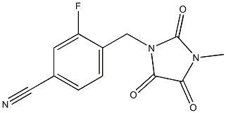 3-fluoro-4-[(3-methyl-2,4,5-trioxoimidazolidin-1-yl)methyl]benzonitrile Structure