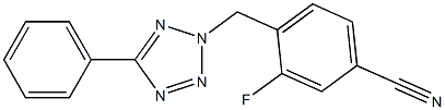 3-fluoro-4-[(5-phenyl-2H-1,2,3,4-tetrazol-2-yl)methyl]benzonitrile Struktur