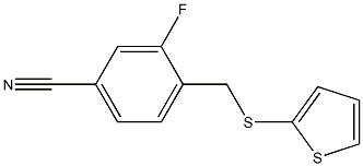 3-fluoro-4-[(thiophen-2-ylsulfanyl)methyl]benzonitrile Struktur