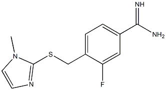 3-fluoro-4-{[(1-methyl-1H-imidazol-2-yl)sulfanyl]methyl}benzene-1-carboximidamide Struktur