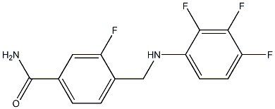 3-fluoro-4-{[(2,3,4-trifluorophenyl)amino]methyl}benzamide 化学構造式