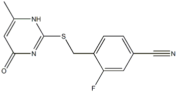 3-fluoro-4-{[(6-methyl-4-oxo-1,4-dihydropyrimidin-2-yl)sulfanyl]methyl}benzonitrile|