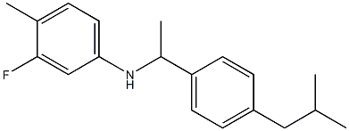 3-fluoro-4-methyl-N-{1-[4-(2-methylpropyl)phenyl]ethyl}aniline 结构式