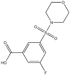 3-fluoro-5-(morpholin-4-ylsulfonyl)benzoic acid 化学構造式