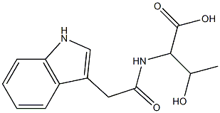 3-hydroxy-2-[(1H-indol-3-ylacetyl)amino]butanoic acid 化学構造式