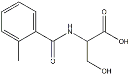 3-hydroxy-2-[(2-methylbenzoyl)amino]propanoic acid 化学構造式