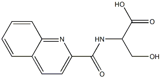 3-hydroxy-2-[(quinolin-2-ylcarbonyl)amino]propanoic acid 化学構造式