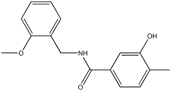 3-hydroxy-N-[(2-methoxyphenyl)methyl]-4-methylbenzamide,,结构式