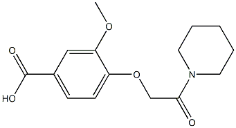 3-methoxy-4-[2-oxo-2-(piperidin-1-yl)ethoxy]benzoic acid,,结构式