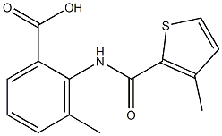 3-methyl-2-{[(3-methylthien-2-yl)carbonyl]amino}benzoic acid,,结构式