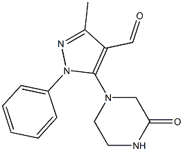 3-methyl-5-(3-oxopiperazin-1-yl)-1-phenyl-1H-pyrazole-4-carbaldehyde 结构式