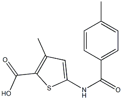 3-methyl-5-[(4-methylbenzoyl)amino]thiophene-2-carboxylic acid Struktur