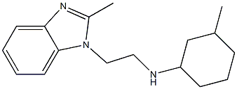 3-methyl-N-[2-(2-methyl-1H-1,3-benzodiazol-1-yl)ethyl]cyclohexan-1-amine,,结构式