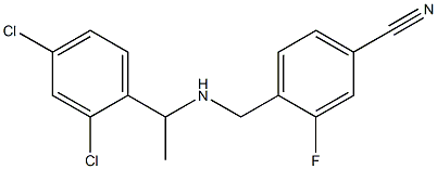 4-({[1-(2,4-dichlorophenyl)ethyl]amino}methyl)-3-fluorobenzonitrile,,结构式