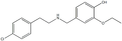 4-({[2-(4-chlorophenyl)ethyl]amino}methyl)-2-ethoxyphenol 化学構造式