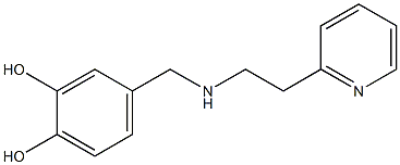 4-({[2-(pyridin-2-yl)ethyl]amino}methyl)benzene-1,2-diol 化学構造式