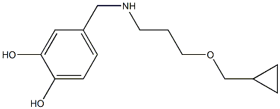 4-({[3-(cyclopropylmethoxy)propyl]amino}methyl)benzene-1,2-diol Struktur