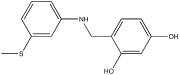 4-({[3-(methylsulfanyl)phenyl]amino}methyl)benzene-1,3-diol 结构式