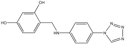 4-({[4-(1H-1,2,3,4-tetrazol-1-yl)phenyl]amino}methyl)benzene-1,3-diol 结构式