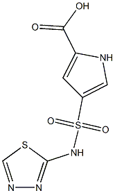 4-(1,3,4-thiadiazol-2-ylsulfamoyl)-1H-pyrrole-2-carboxylic acid Structure