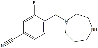 4-(1,4-diazepan-1-ylmethyl)-3-fluorobenzonitrile Struktur