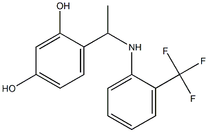 4-(1-{[2-(trifluoromethyl)phenyl]amino}ethyl)benzene-1,3-diol