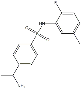 4-(1-aminoethyl)-N-(2-fluoro-5-methylphenyl)benzene-1-sulfonamide,,结构式