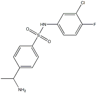 4-(1-aminoethyl)-N-(3-chloro-4-fluorophenyl)benzene-1-sulfonamide 化学構造式