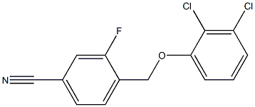 4-(2,3-dichlorophenoxymethyl)-3-fluorobenzonitrile,,结构式