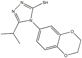 4-(2,3-dihydro-1,4-benzodioxin-6-yl)-5-(propan-2-yl)-4H-1,2,4-triazole-3-thiol,,结构式