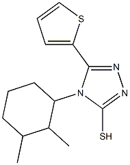 4-(2,3-dimethylcyclohexyl)-5-(thiophen-2-yl)-4H-1,2,4-triazole-3-thiol,,结构式