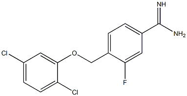4-(2,5-dichlorophenoxymethyl)-3-fluorobenzene-1-carboximidamide Struktur