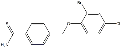 4-(2-bromo-4-chlorophenoxymethyl)benzene-1-carbothioamide,,结构式