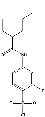 4-(2-ethylhexanamido)-2-fluorobenzene-1-sulfonyl chloride Structure